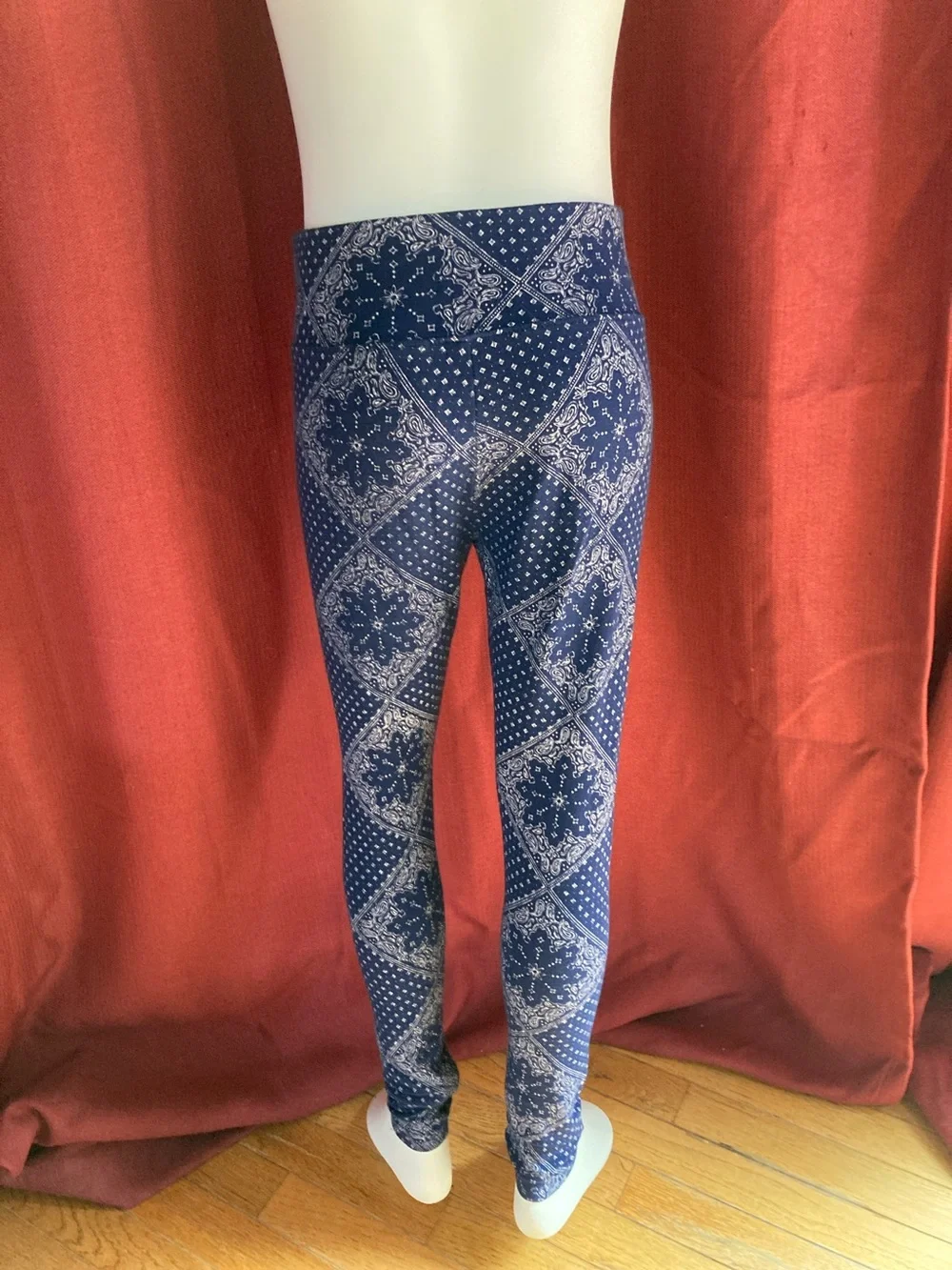 Justice Blue Bandana Print Leggings, 18/20